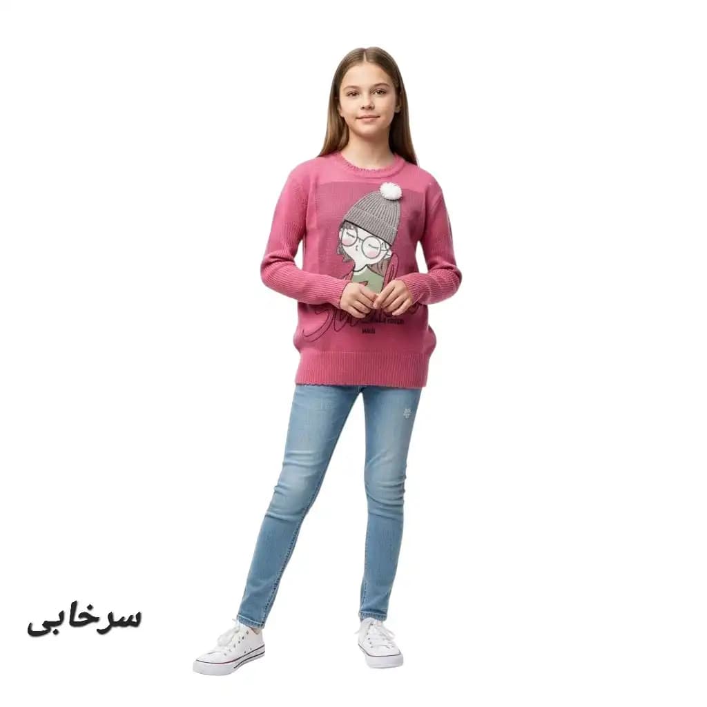 بلوز بافت دخترانه طرح کلاه — تصویر ۷