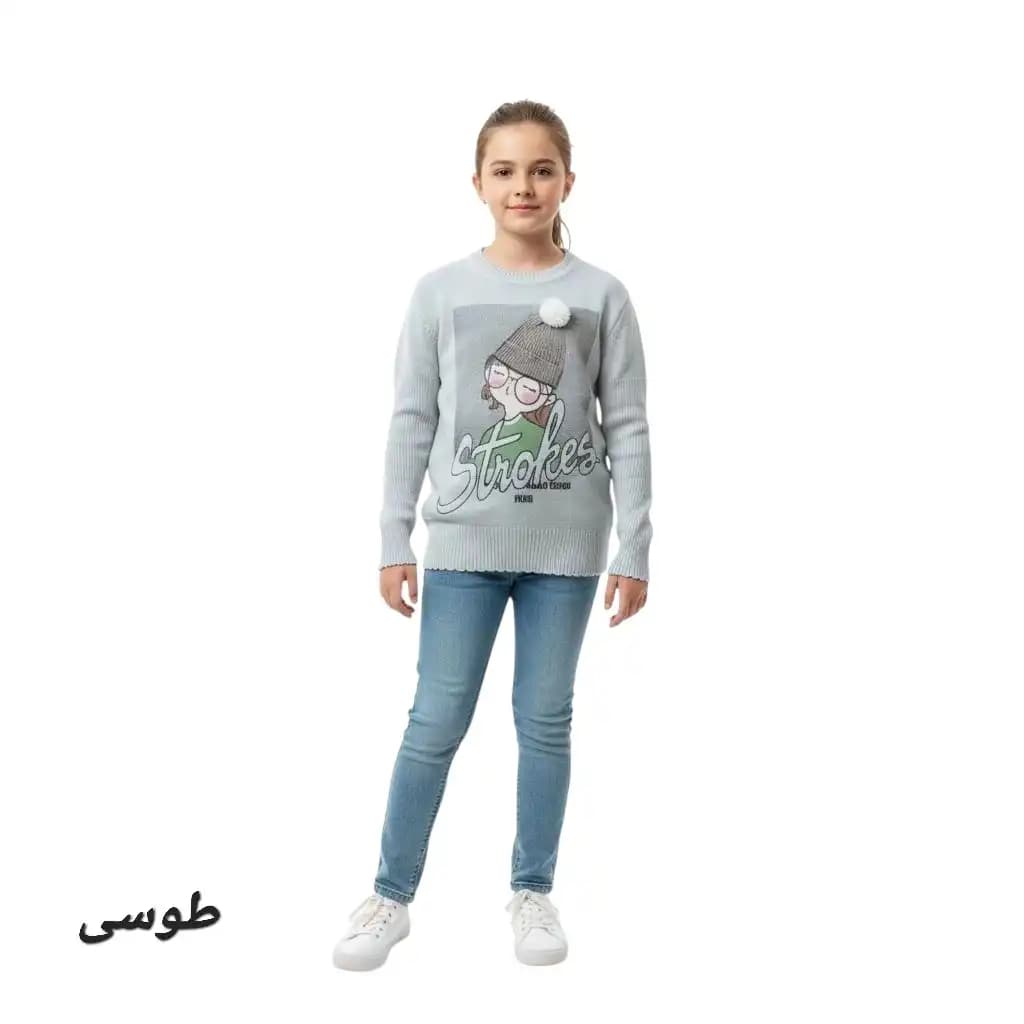 بلوز بافت دخترانه طرح کلاه — تصویر ۲