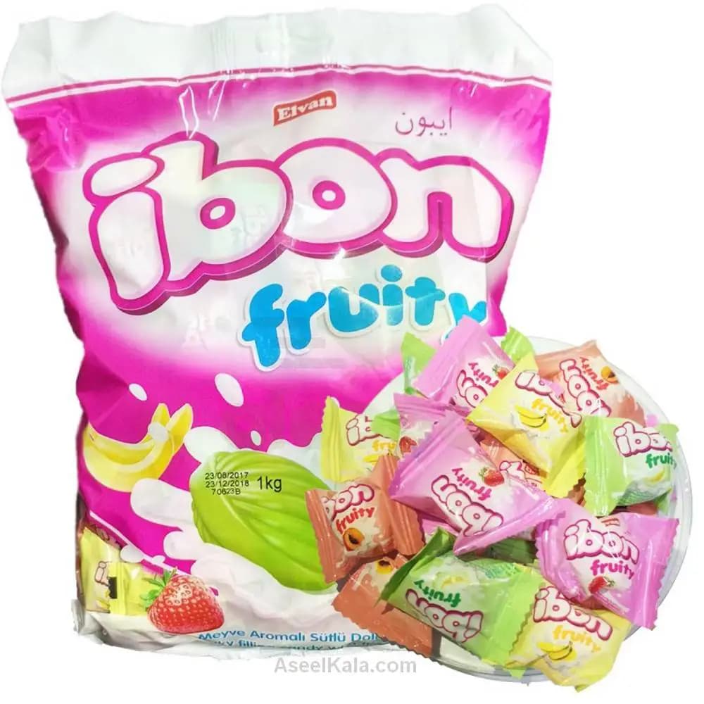 آبنبات آیبون ibon با طعم شیر و میوه جات 1 کیلویی — تصویر ۲