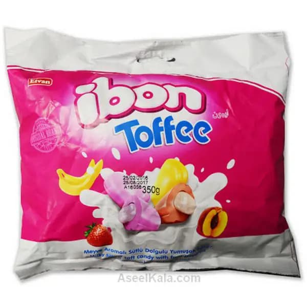 تافی آیبون ibon با طعم شیر و میوه جات 350 گرمی — تصویر ۳
