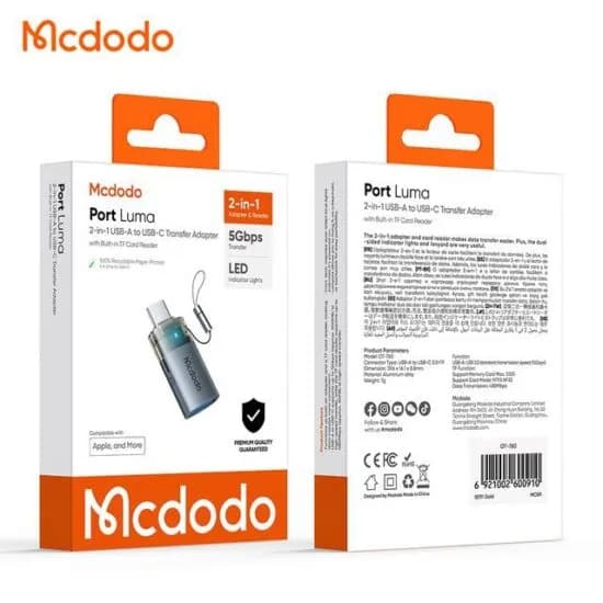 مبدل OTG تایپ سی و رم ریدر مک دودو مدل OT-7600 — تصویر ۱۲