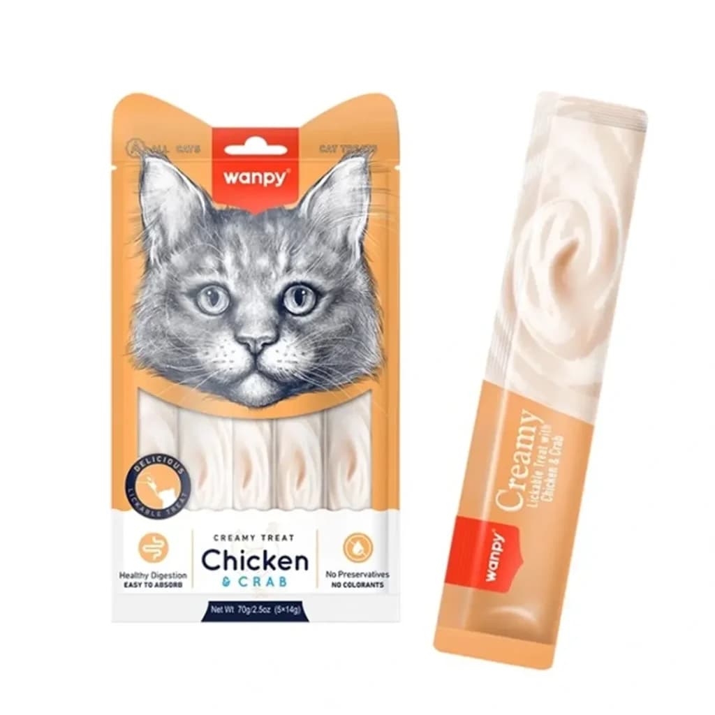 بستنی گربه ونپی طعم مرغ و خرچنگ Wanpy chicken and crab اروپایی