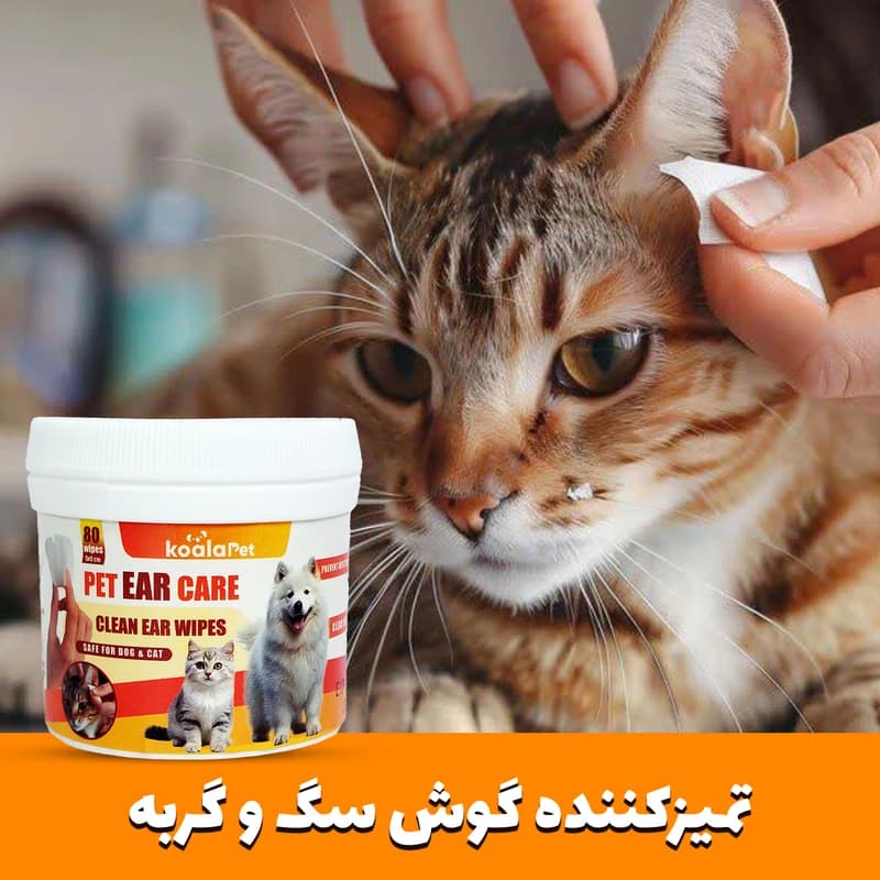 دستمال مرطوب سگ و گربه مخصوص گوش کوالاپت — تصویر ۴