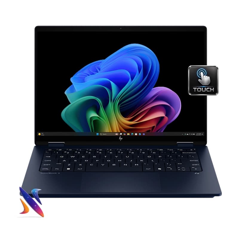 لپ تاپ لمسی 16 اینج اچ پی OmniBook X Flip FM0013DX 2 in 1 Core Ultra5-226V 16GB 256GB SSD Intel ARC-130V Graphics Touch 2K