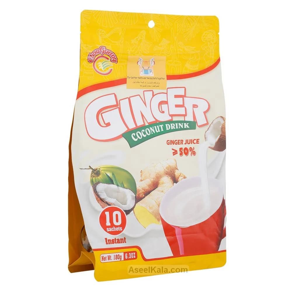 نوشیدنی فوری نارگیل زنجبیلی بسته 10 عددی – Ginger Coconut