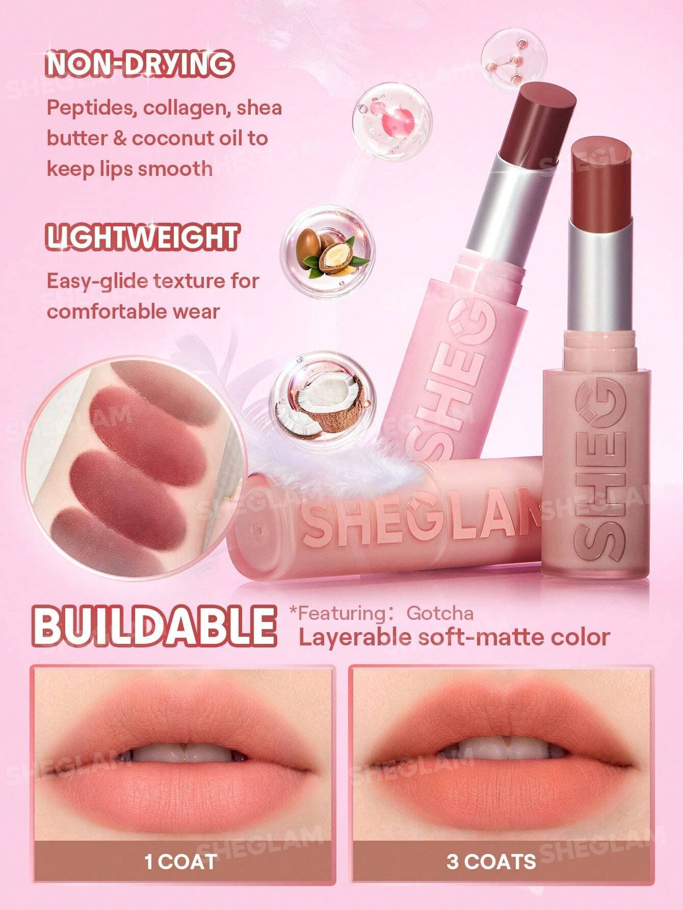 رژلب جامد مات شیگلم SHEGLAM مدل LIP VEIL CUSHION — تصویر ۱۰