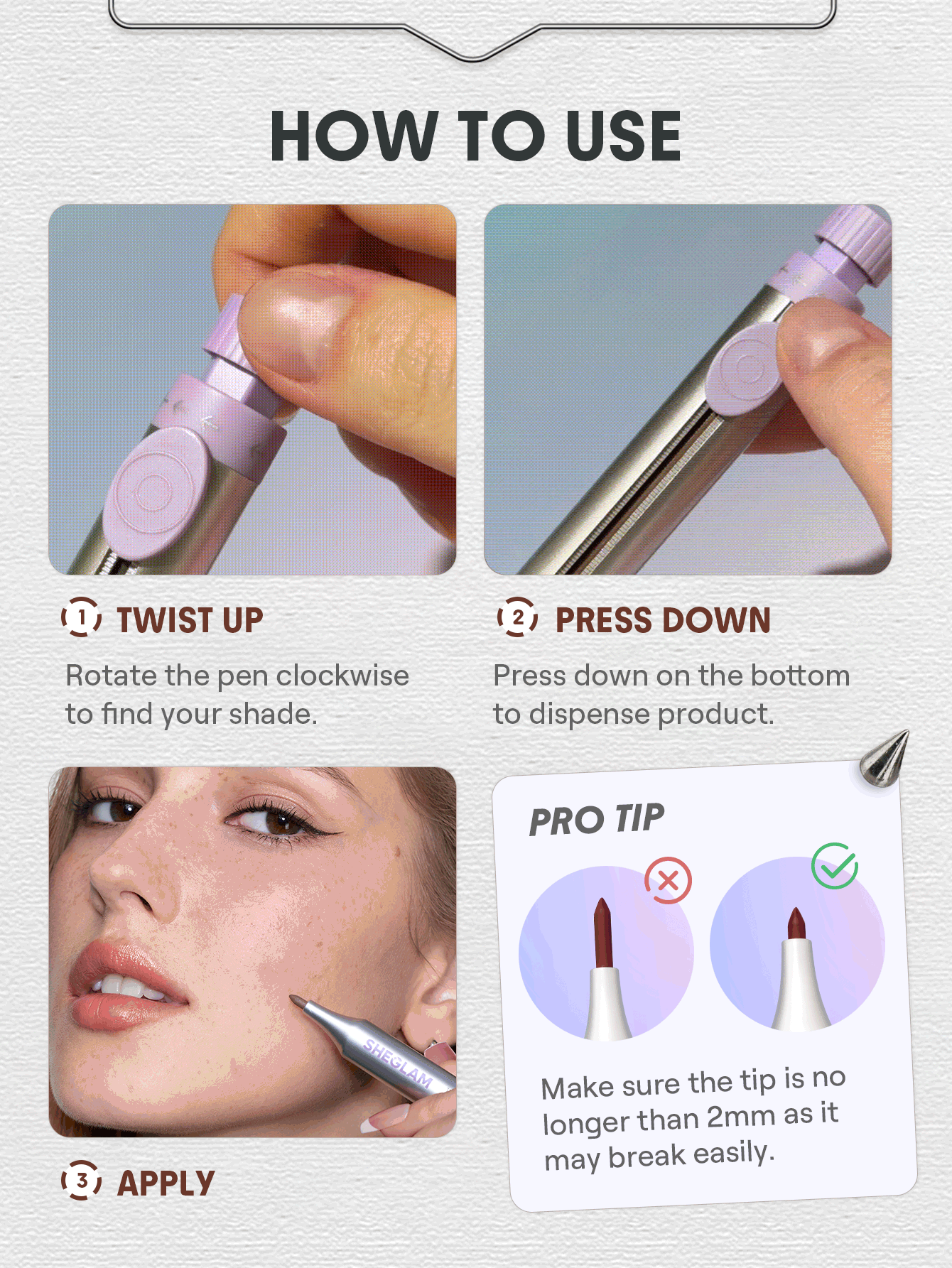 قلم آرایشی 4 در 1 شیگلم SHEGLAM 4 IN 1 — تصویر ۲