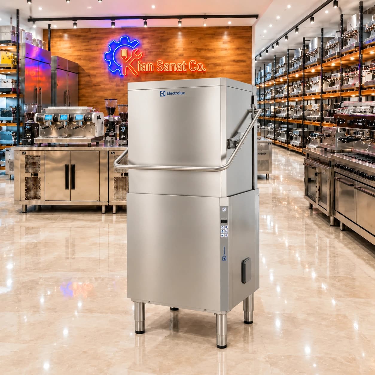 ماشین ظرفشویی صنعتی الکترولوکس هودتایپ 2015 electrolux dishwasher NHT8 — تصویر ۲