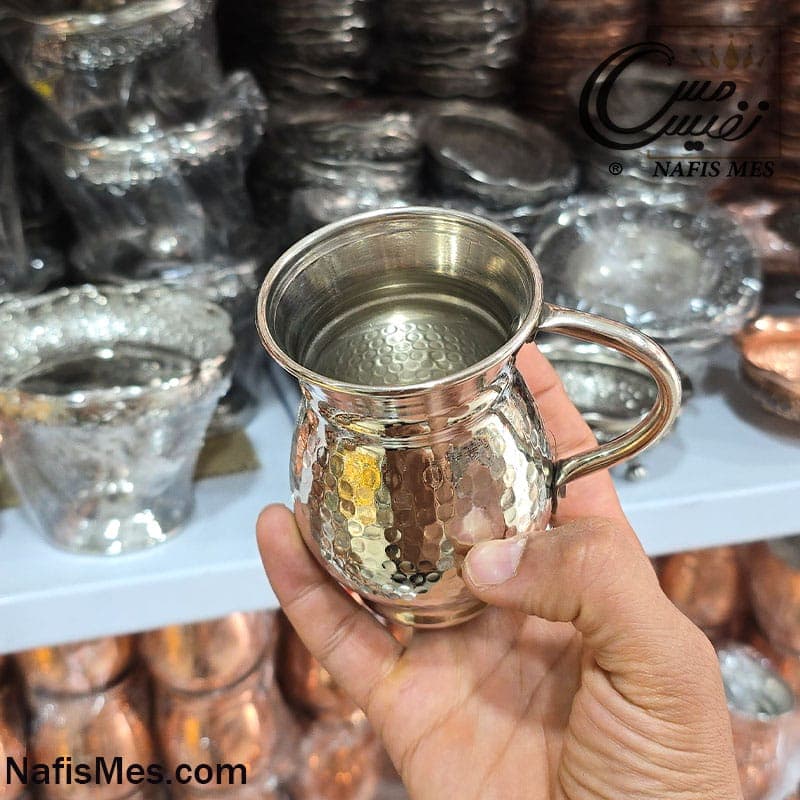 لیوان کروم چکشی مدل المیرا ( ساخته شده از مس خالص ) — تصویر ۵