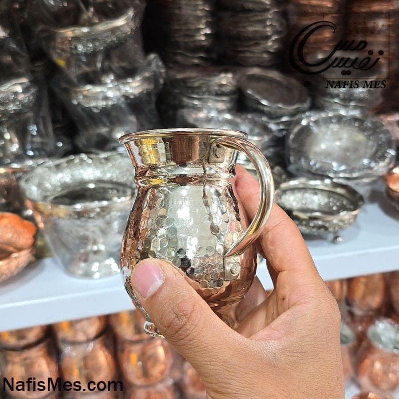 لیوان کروم چکشی مدل المیرا ( ساخته شده از مس خالص ) — تصویر ۳