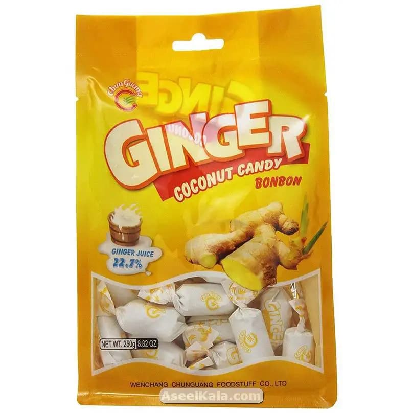 آبنبات زنجبیلی جینجر پاکت زرد 250 گرمی – GINGER — تصویر ۲