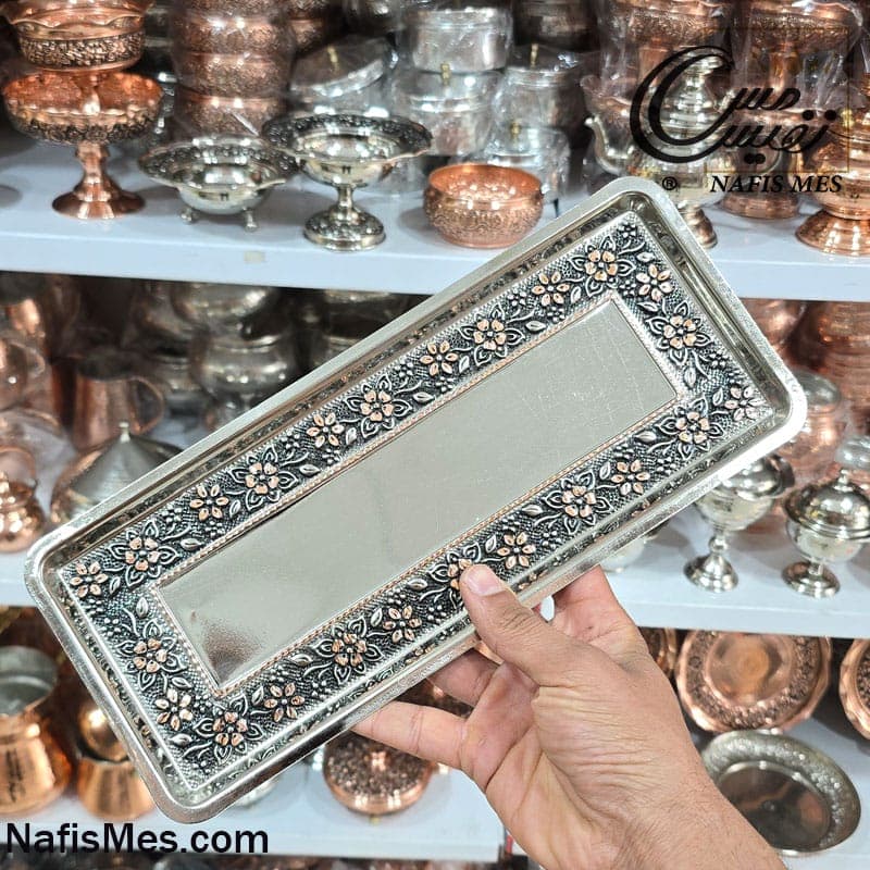 رولت خوری کروم تراش لوکس پایه دار طرح فلاور ( ساخته شده از مس خالص ) — تصویر ۴