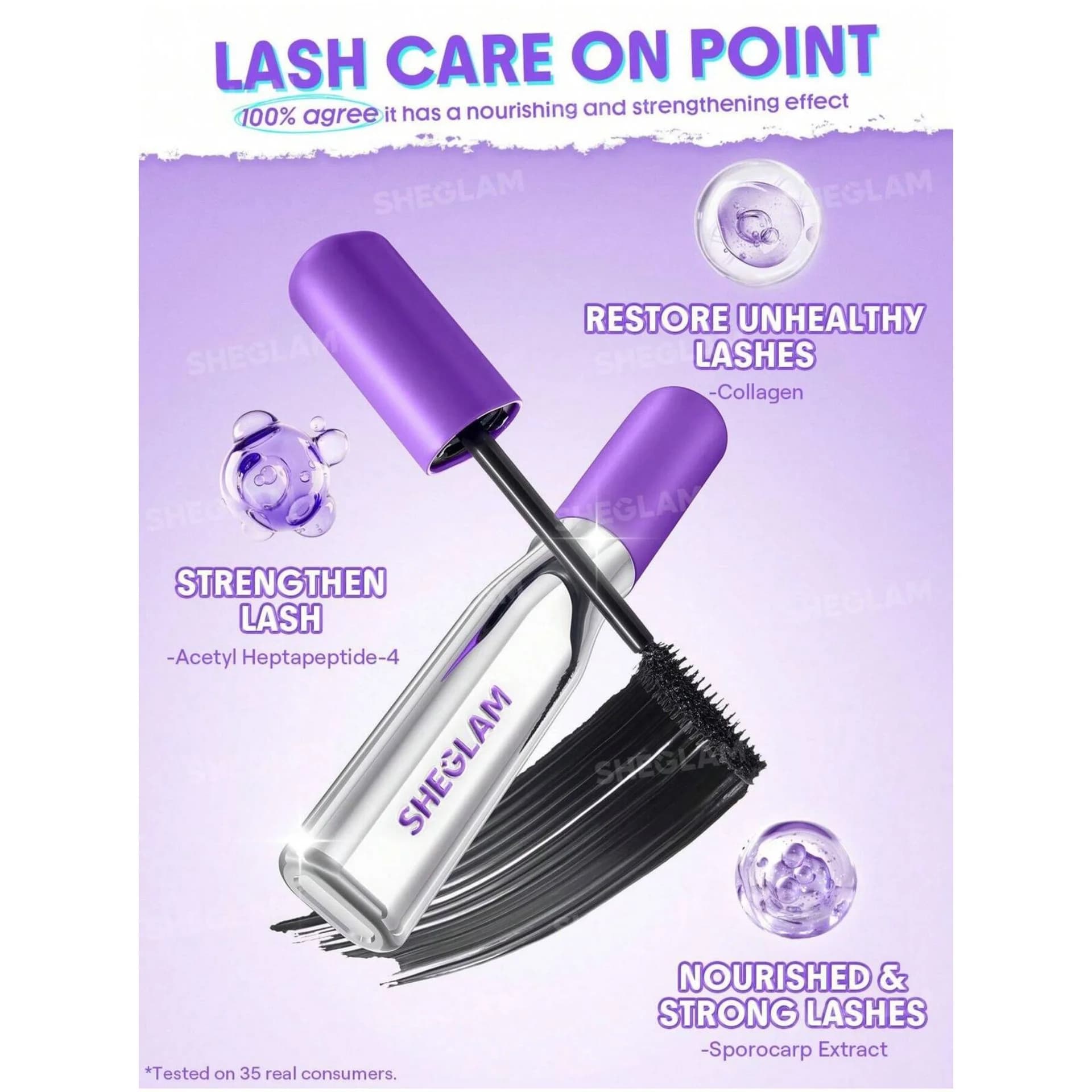 ریمل حجم دهنده شیگلم SHEGLAM مدل Lashlighter Mega Boost — تصویر ۴