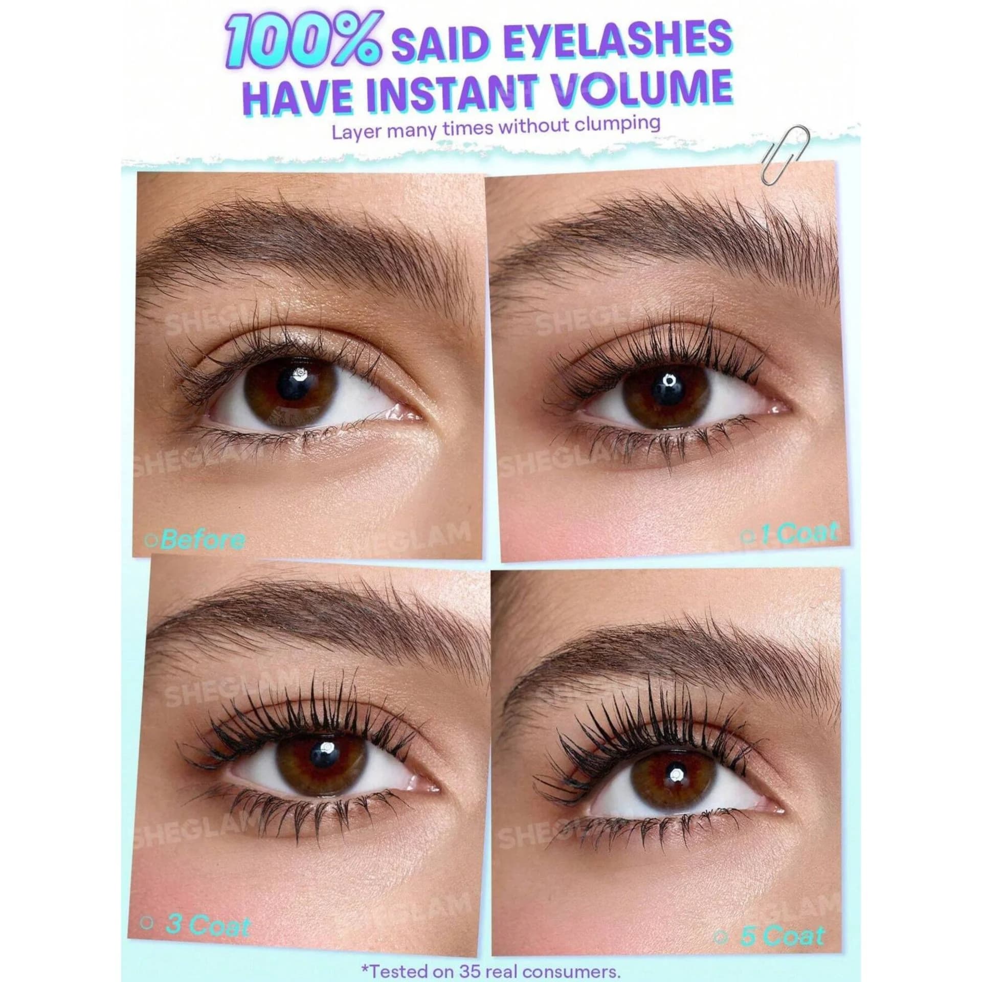 ریمل حجم دهنده شیگلم SHEGLAM مدل Lashlighter Mega Boost — تصویر ۲