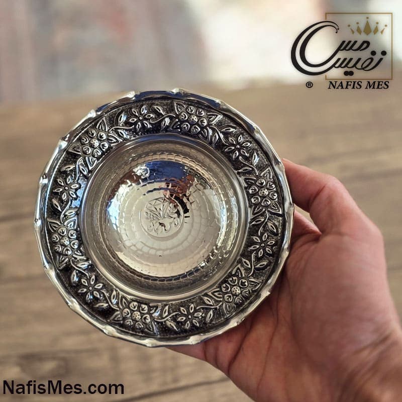 هفت سین کروم پایه بلند لب چین طرح رزگلد الماس ( ست 6 تایی ) — تصویر ۵