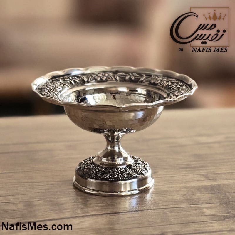 هفت سین کروم پایه بلند لب چین طرح رزگلد الماس ( ست 6 تایی ) — تصویر ۶