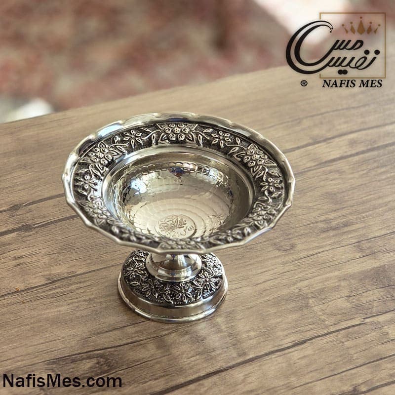 هفت سین کروم پایه بلند لب چین طرح رزگلد الماس ( ست 6 تایی ) — تصویر ۴