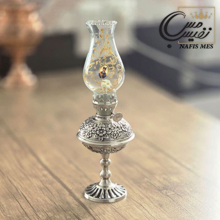 چراغ گرد سوز کروم طرح قاجاری رزگلد
