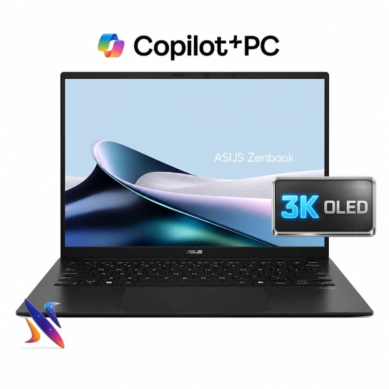 لپ‌تاپ 14 اینچ زنبوک ایسوس ASUS Zenbook OLED UM3406KA Ryzen Ai 7-350 32GB 1TB Radeon Graphics 120Hz 3K WQ+ Panel