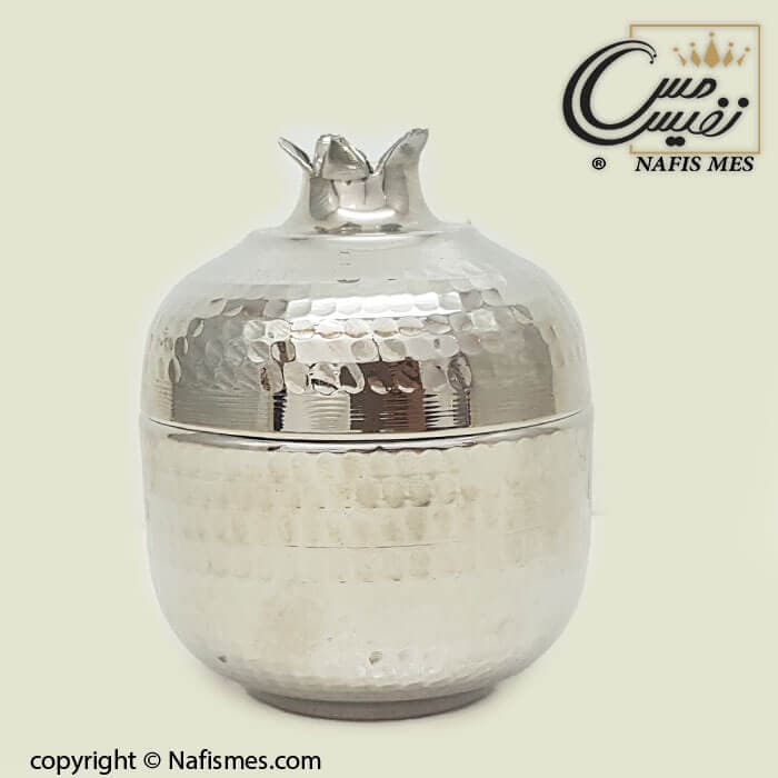 قندان انار مسی آبکاری کروم