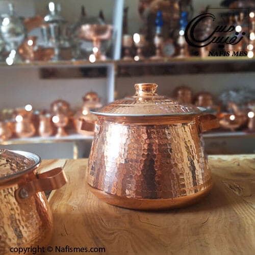 دیگچه نوزادی مسی دسته دار چکشی تولید زنجان ( 3 سایز ) — تصویر ۲