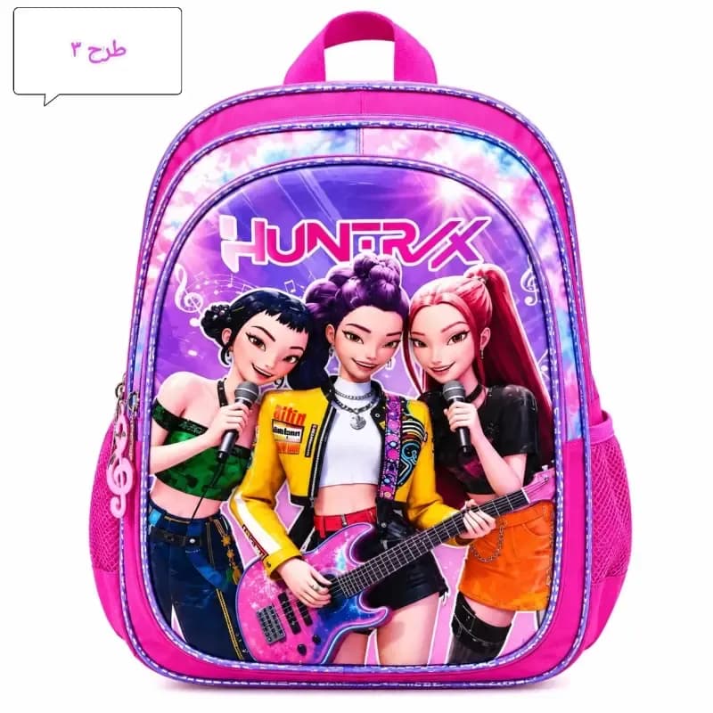 کوله پشتی مدرسه طرح شکارچیان شیاطین کی پاپ K-Pop Demon Hunters فایبر نانو ابعاد 38x28x18 سانتی متر — تصویر ۱۰