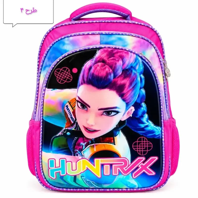 کوله پشتی مدرسه طرح شکارچیان شیاطین کی پاپ K-Pop Demon Hunters فایبر نانو ابعاد 38x28x18 سانتی متر — تصویر ۴