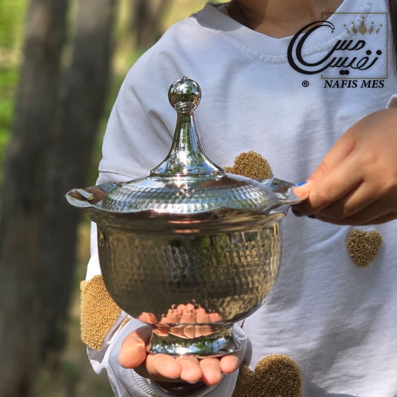 شکلات خوری کروم چکشی بدون پایه مدل زرین — تصویر ۴