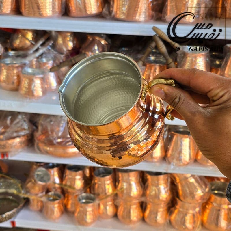 پارچ مسی کوچک چکشی مدل زرین — تصویر ۶
