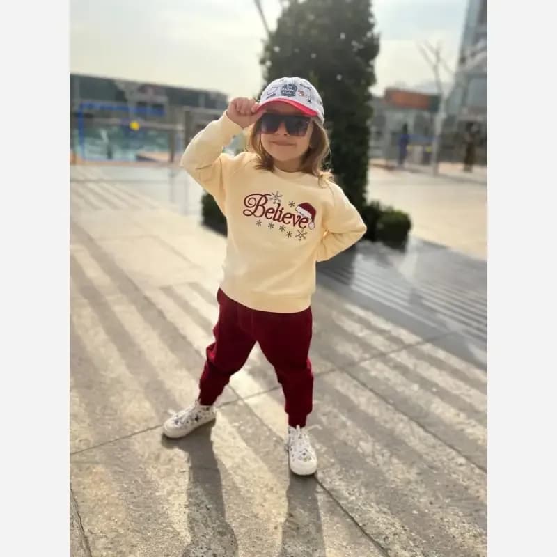 بلوز دورس بچگانه تو کرکی طرح گلدوزی شده رنگ کرم — تصویر ۱۰