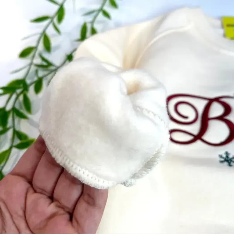بلوز دورس بچگانه تو کرکی طرح گلدوزی شده رنگ کرم — تصویر ۸