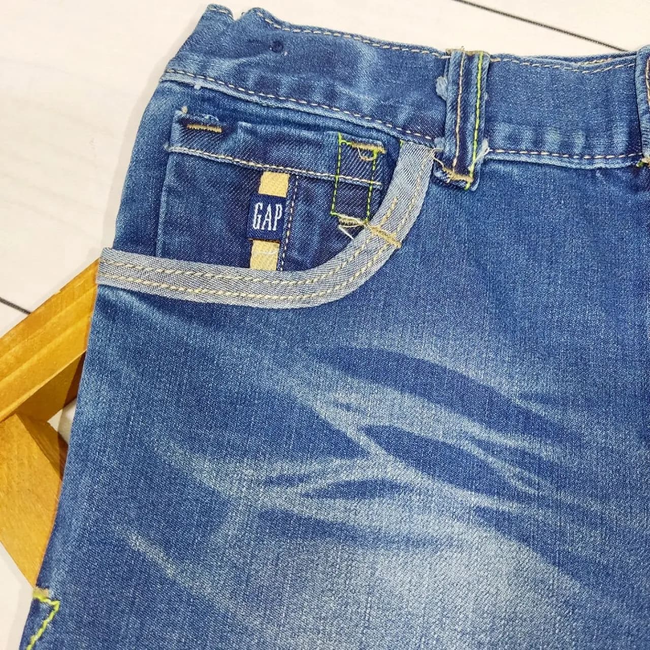 شلوارک جین بچگانه برند GAP مناسب دختر و پسر سایز 2 تا 6 سال — تصویر ۱۱