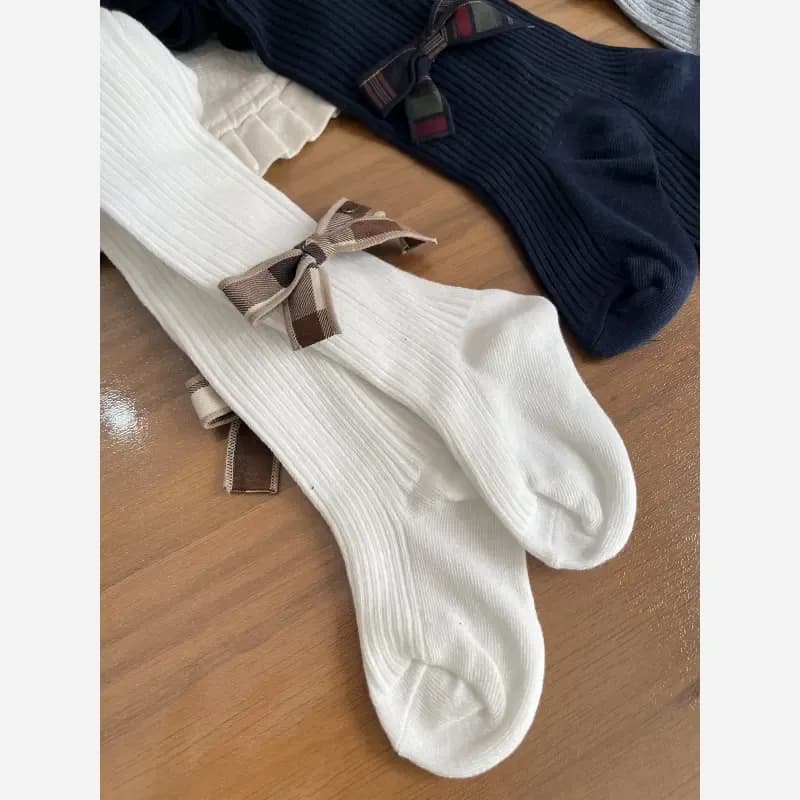 جوراب شلواری دخترانه پاپیونی نخ پنبه کشی سایز 1 تا 7 سال — تصویر ۱۰