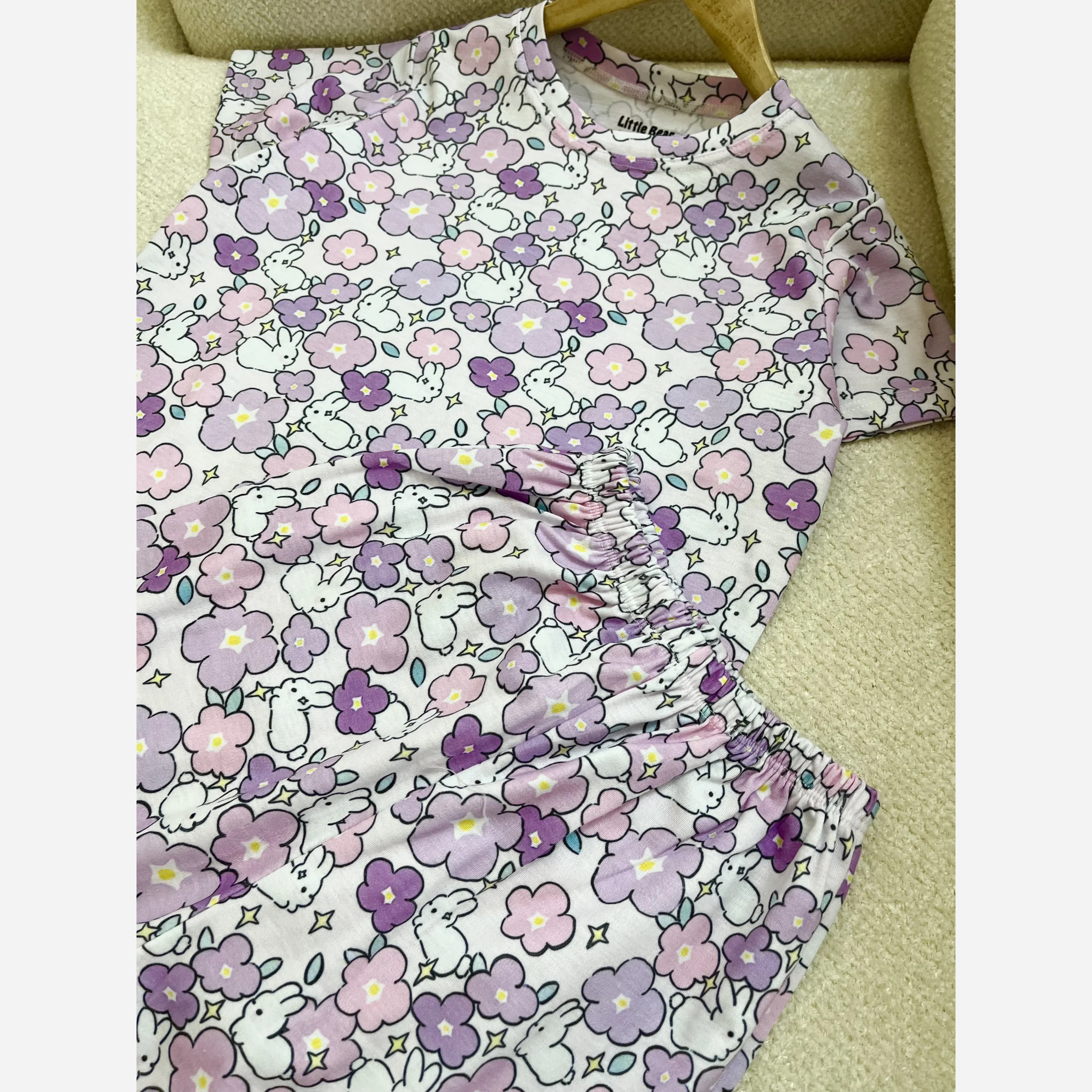 ست تیشرت و شلوار راحتی دخترانه نخ پنبه مناسب 8 تا 15 سال — تصویر ۹