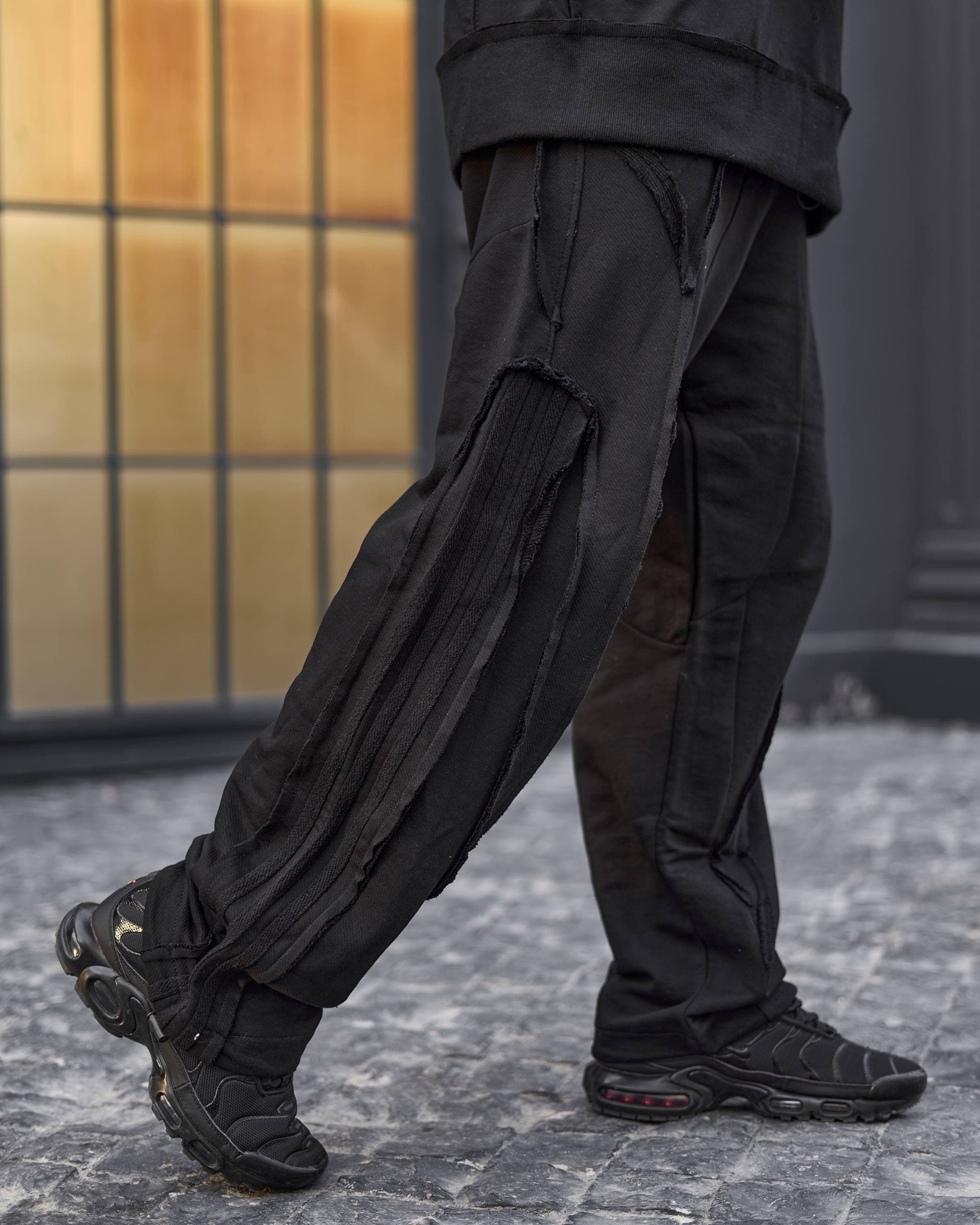 شلوار اسلش مردانه مدل Raw Edge Cargo – مشکی — تصویر ۶