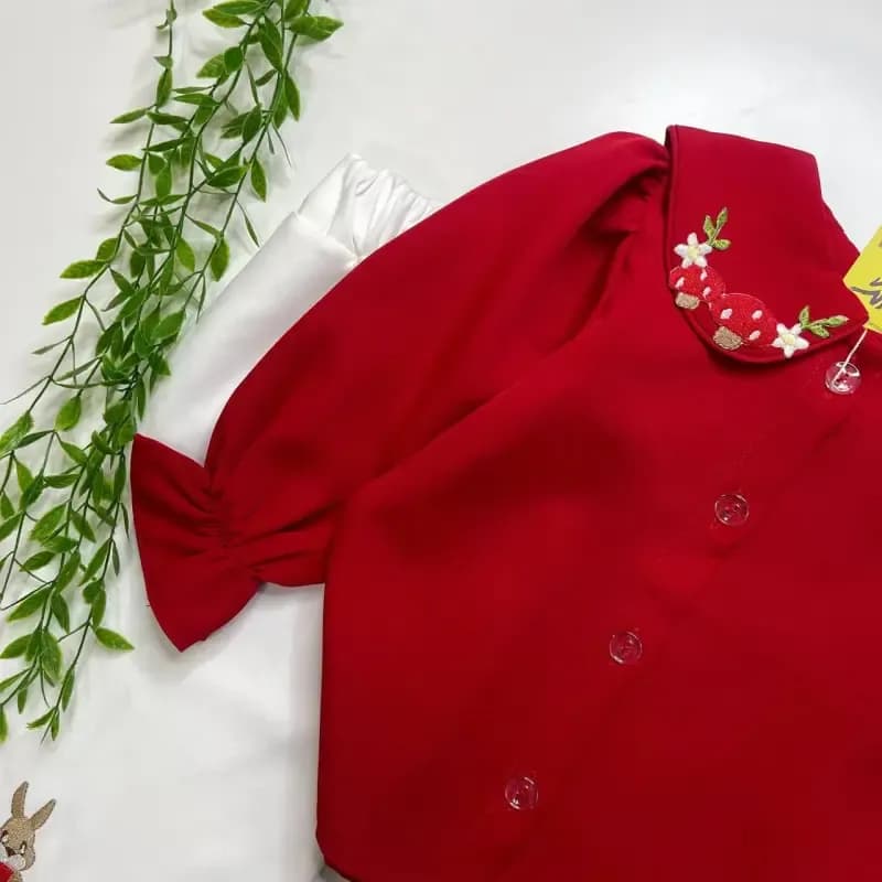 شومیز شلوار دخترانه طرح خرگوش جنس مازراتی 2 تا 10 سال — تصویر ۲