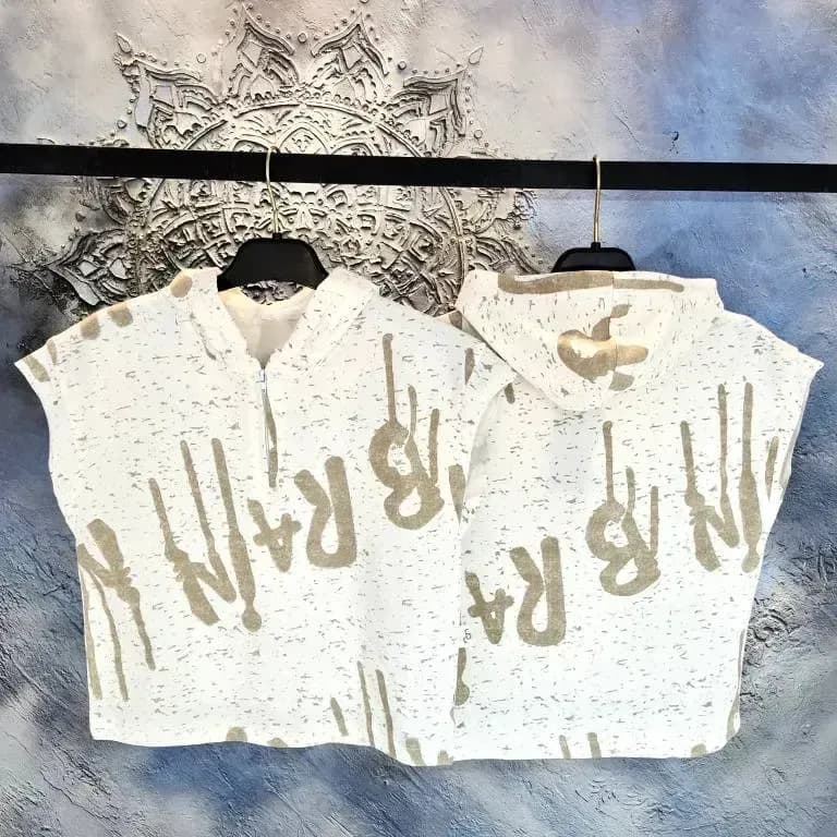 وست کلاهدار بچگانه و زنانه تک پنبه ترک تابستانه نازک 3 تا 14 سال — تصویر ۷