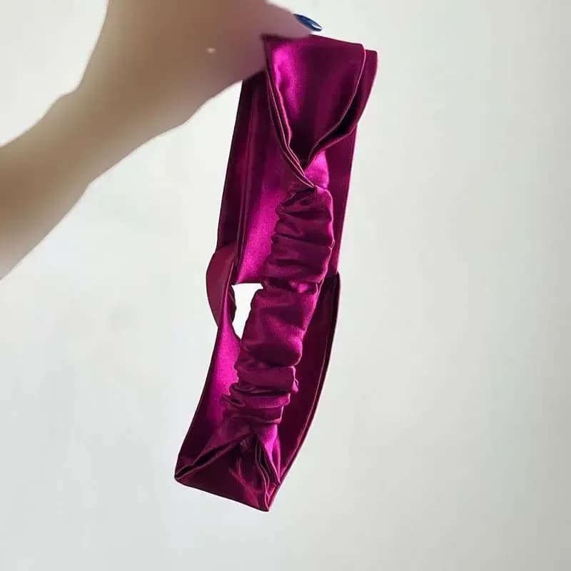هدبند ساتن گره ای زنانه کد 1361 — تصویر ۳