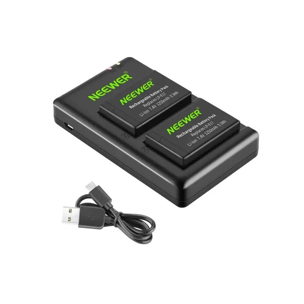 شارژر و باتری دوربین Neewer 2-Pack LP-E17 Batttery Charger for Canon — تصویر ۳