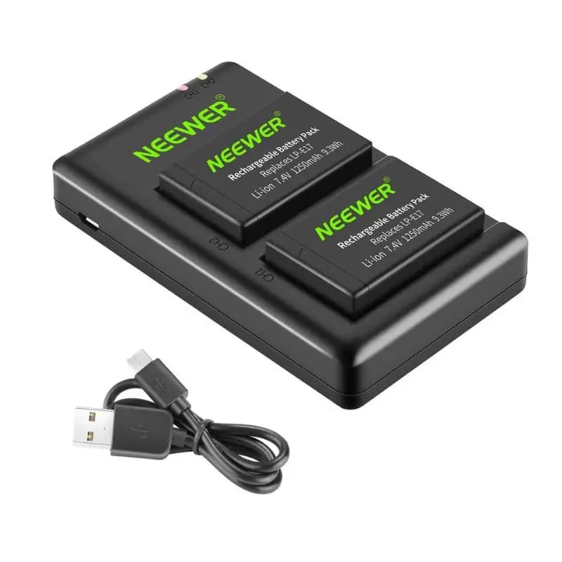 شارژر و باتری دوربین Neewer 2-Pack LP-E17 Batttery Charger for Canon — تصویر ۲