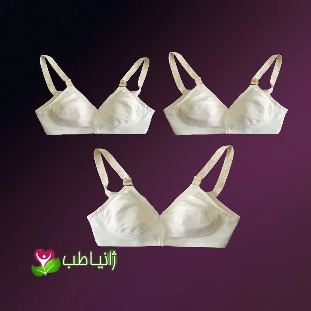 ست 3 عددی سوتین زنانه نخی الیاف طبیعی ضد حساسیت و ضد عرق — تصویر ۹