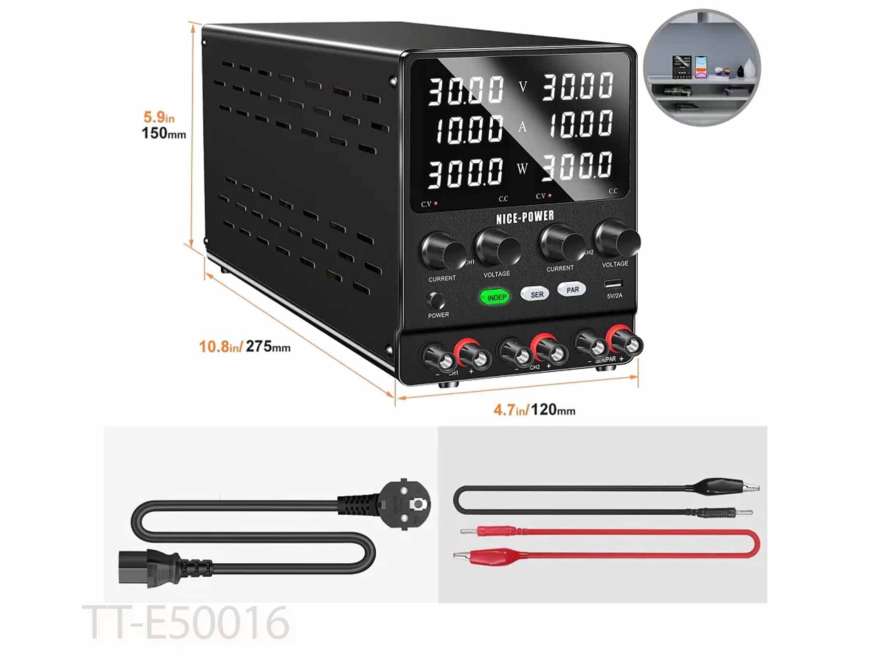 منبع تغذیه دوبل نایس پاور مدل SPS3010 2KD — تصویر ۴
