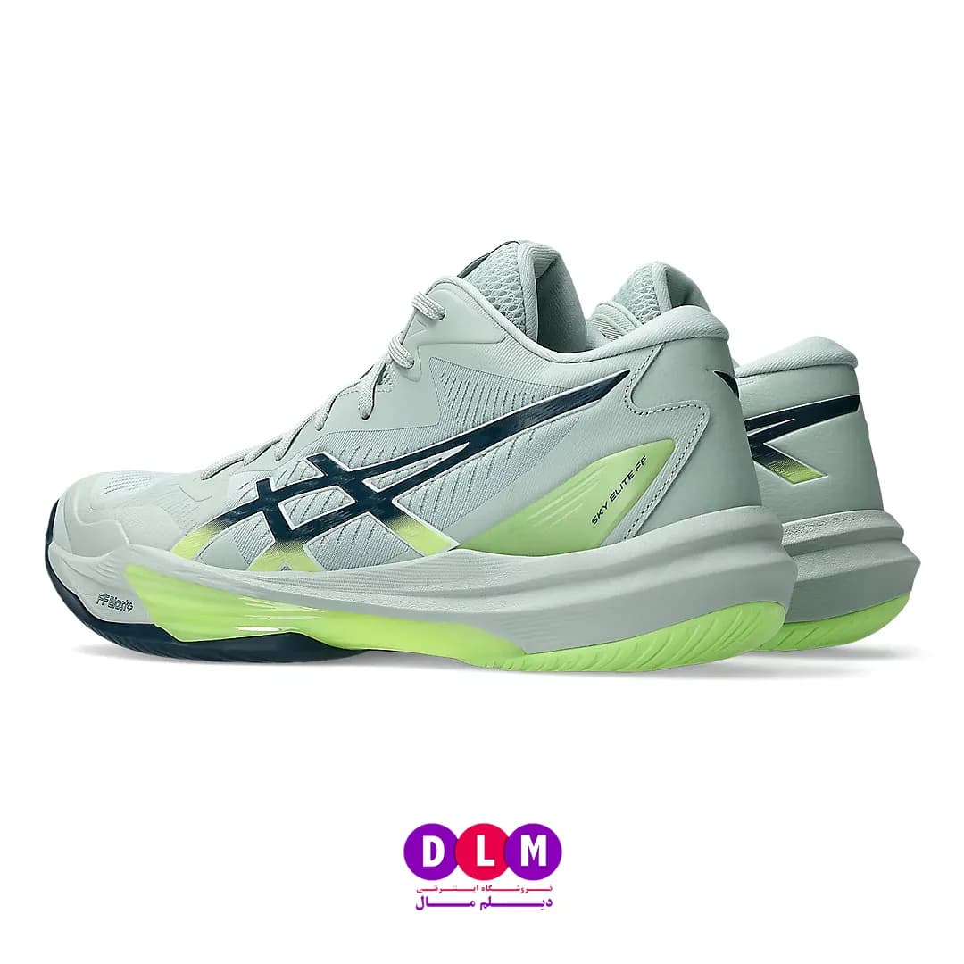 کفش والیبال اسکای الیت 3 – ASICS Sky Elite 3 رنگ سفید طوسی سبز — تصویر ۵
