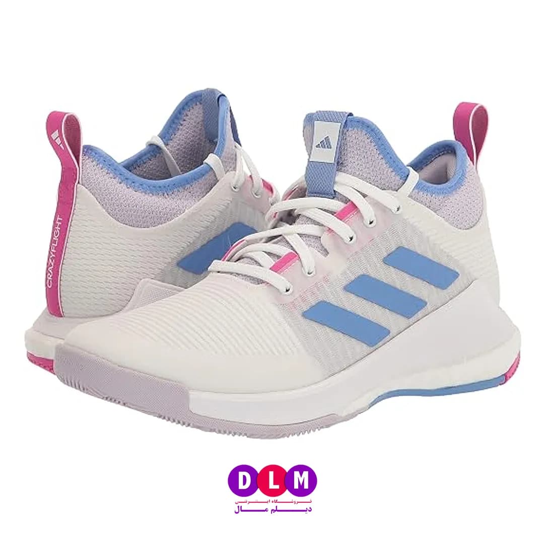 کفش والیبال آدیداس کریزی فلایت رنگ سفید آبی – Adidas Crazyflight — تصویر ۲