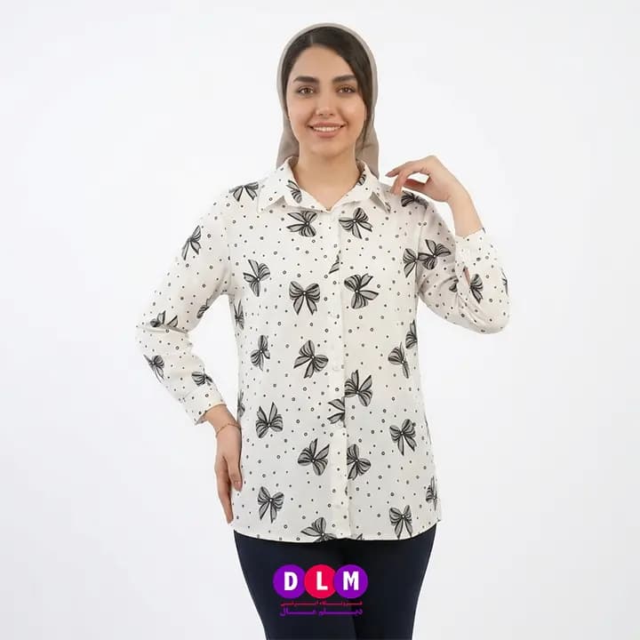 شومیز زنانه خنک طرح پاپیونی فری سایز