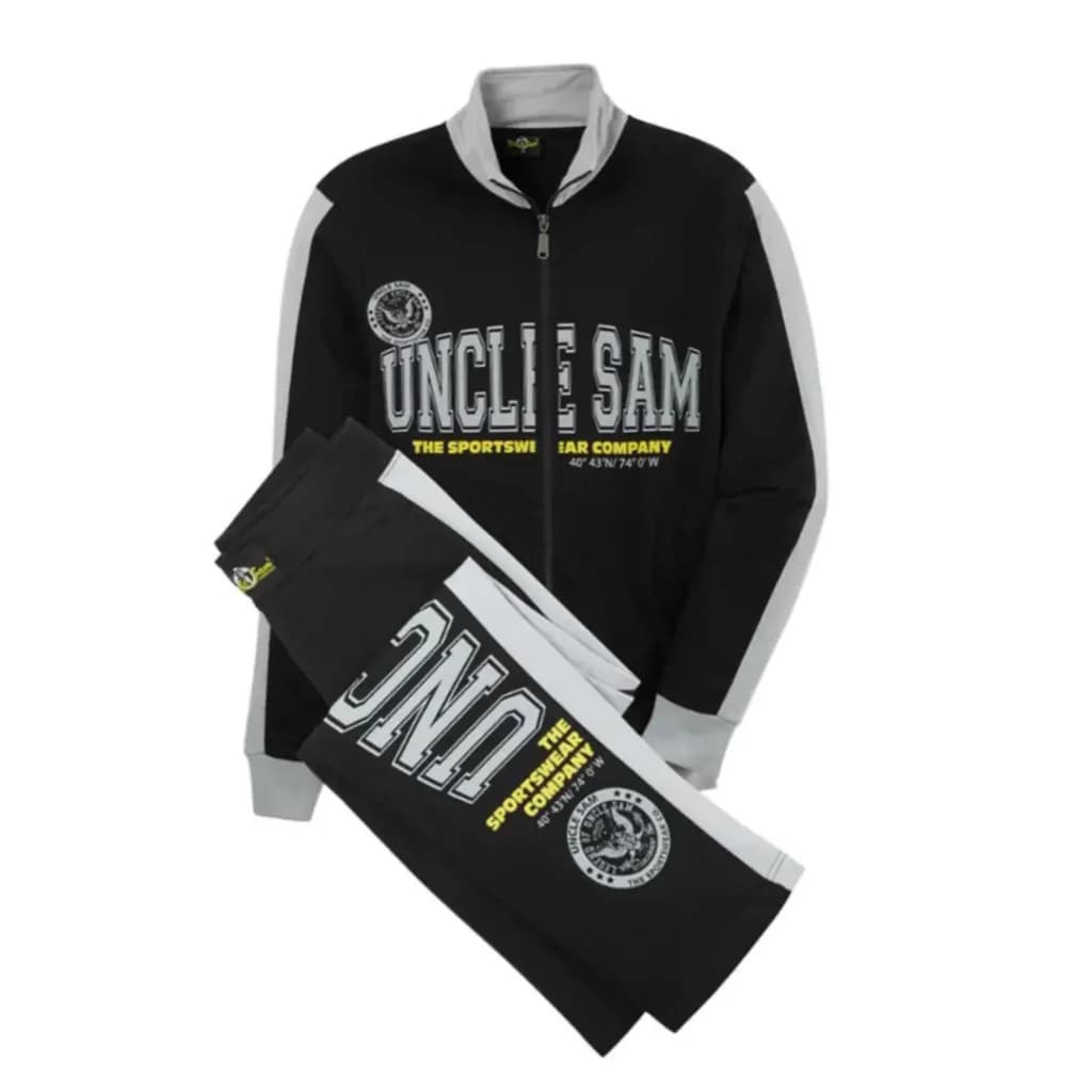ست سویشرت و شلوار مشکی دورس مردانه سایز بزرگ آنکل سم uncle sam سایز 3XL و 4XL