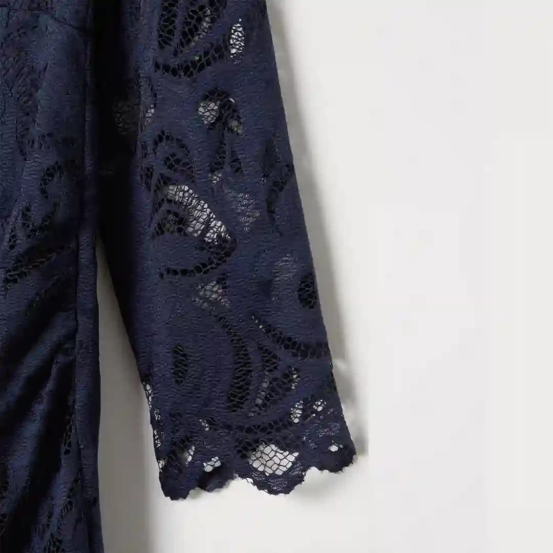 پیراهن بارداری مجلسی زنانه دانتل سورمه ای اچ اند ام H&M کات لیبل سایز M — تصویر ۴