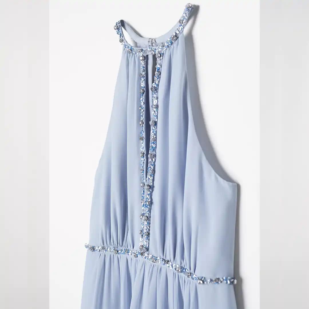 پیراهن مجلسی سنگدوزی سایز بزرگ زنانه اچ اند ام H&M کات لیبل سایز 48 و 34 — تصویر ۳