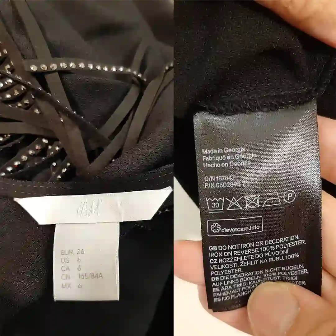 پیراهن کابویی نگین دار مشکی اچ اند ام H&M — تصویر ۴