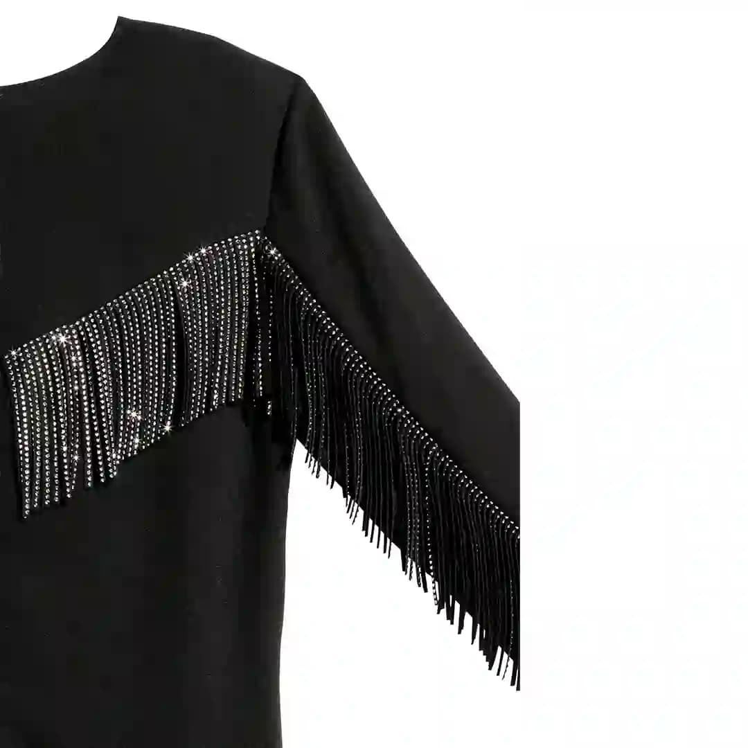 پیراهن کابویی نگین دار مشکی اچ اند ام H&M — تصویر ۳